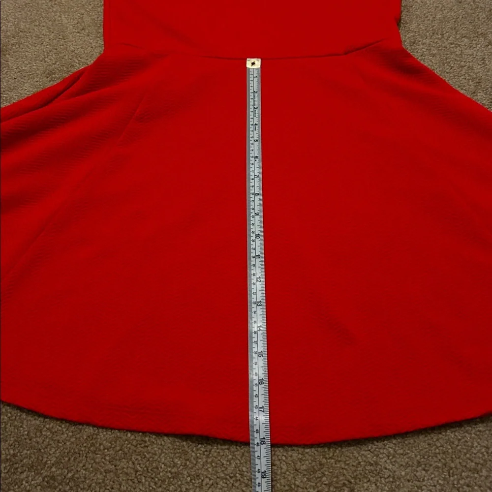 Divided H&M Red Textured Knit Flare Mini Dress size 10 - Picture 11 of 13